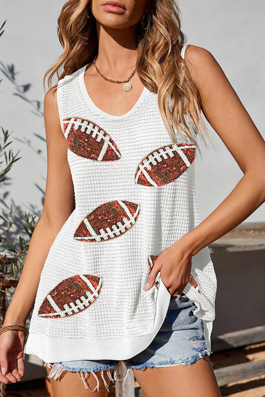 Sequin Football Round Neck Tank - GirlyBaySequin Football Round Neck Tank100100756731060SWhiteGirlyBaySequin Football Round Neck Tank