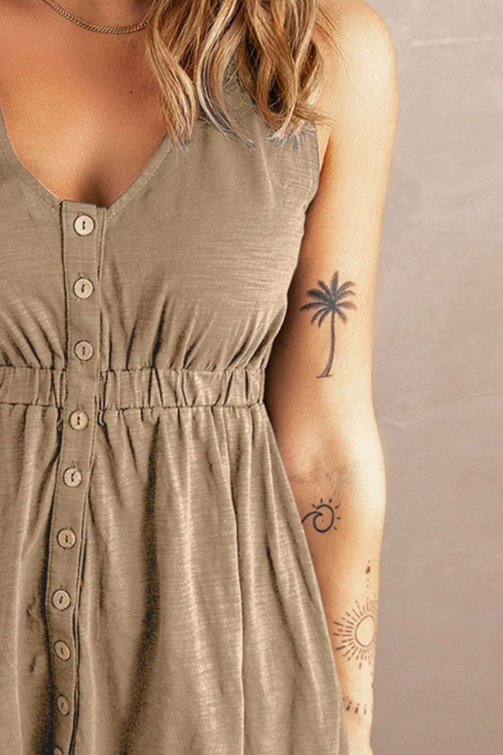 Sleeveless Button Down Mini Magic DressCasual DressesTrendsiGirlyBay100100551370204KhakiSShip From OverseasS