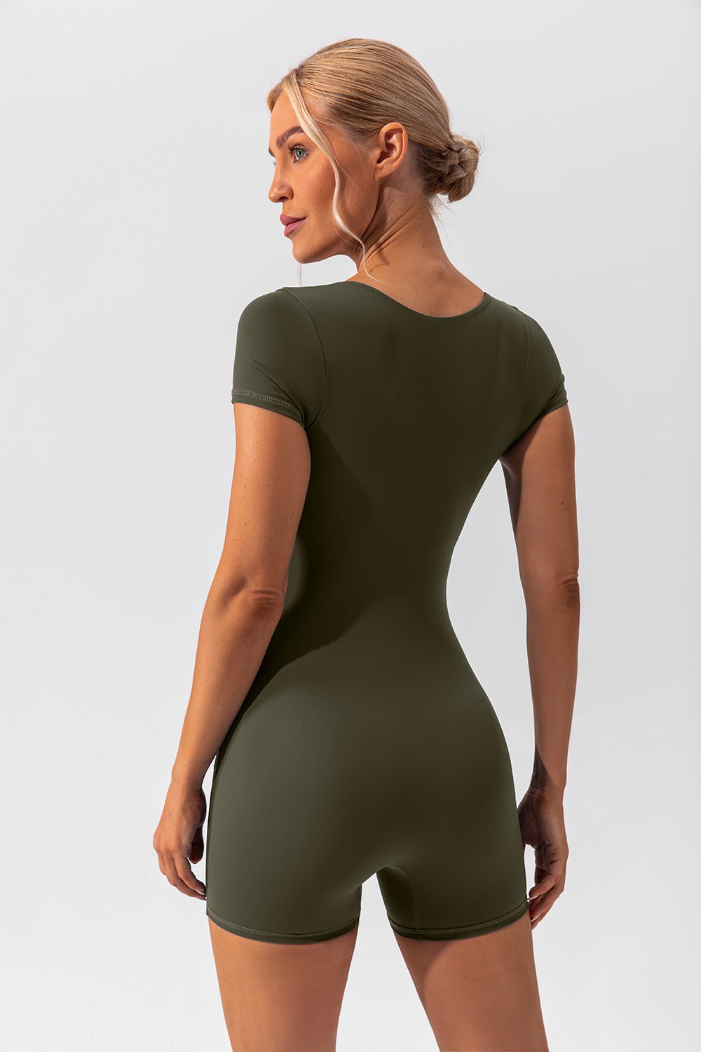 Square Neck Cap Sleeve Active Romper - GirlyBayActivewearSquare Neck Cap Sleeve Active Romper100100437971864SMatcha GreenGirlyBaySquare Neck Cap Sleeve Active Romper
