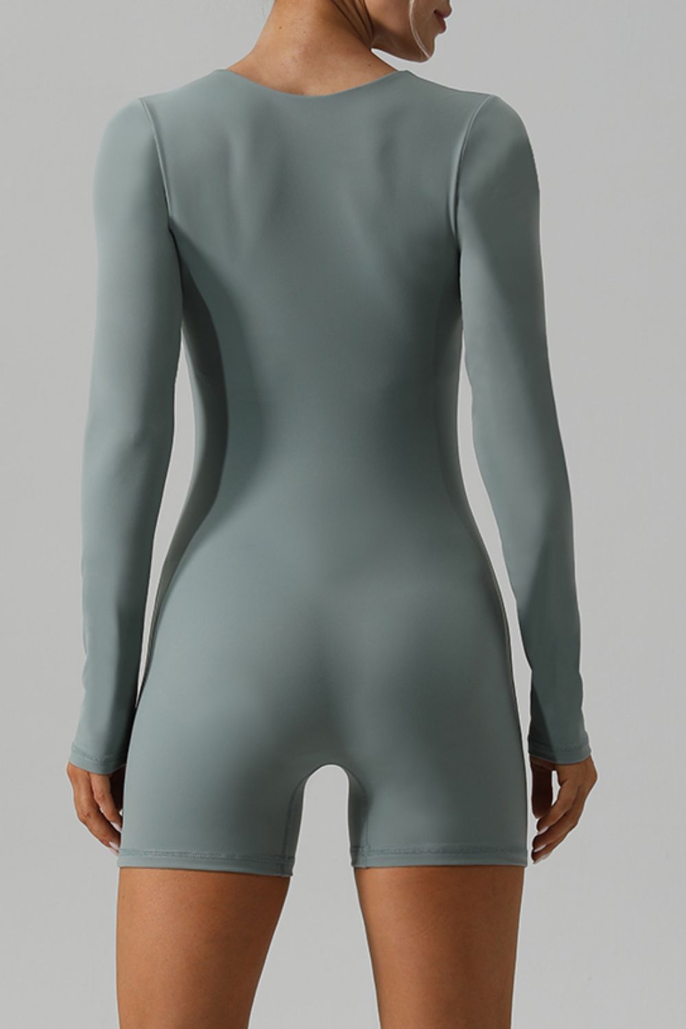 Square Neck Long Sleeve Active Romper - GirlyBayActivewearSquare Neck Long Sleeve Active Romper100100679625260SLight GreenGirlyBaySquare Neck Long Sleeve Active Romper