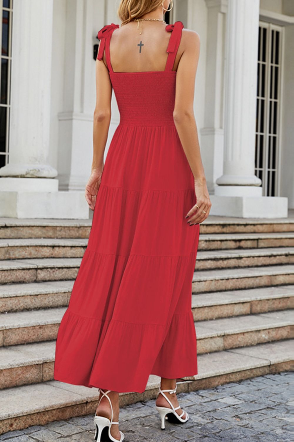 Tie - Shoulder Smocked Tiered Dress - GirlyBayTie - Shoulder Smocked Tiered Dress100100155347905SRedGirlyBayTie - Shoulder Smocked Tiered Dress