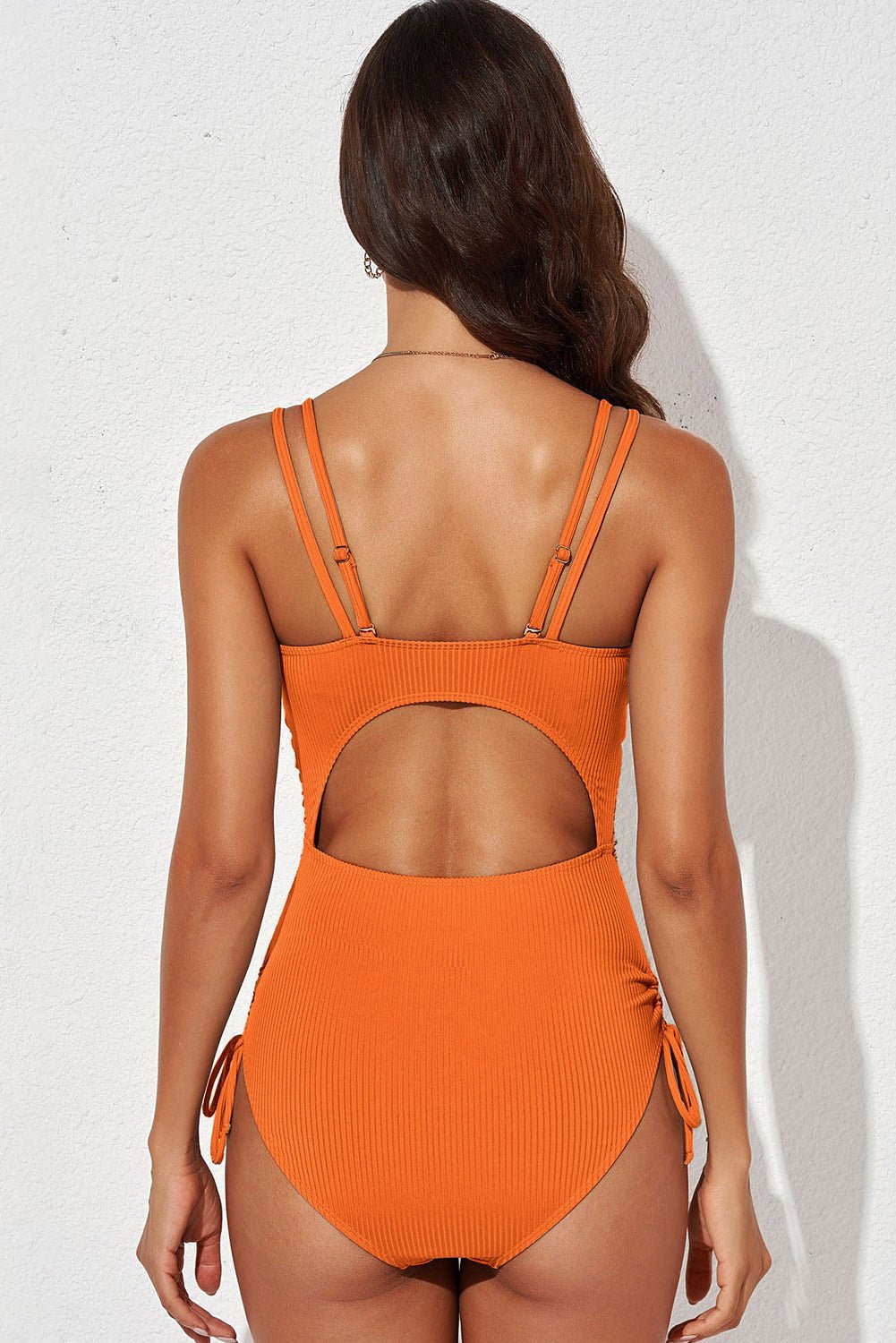 Tied Cutout Plunge One-Piece SwimsuitSwimwear One piecesTrendsiGirlyBay100100221583723OrangeSSYNZ