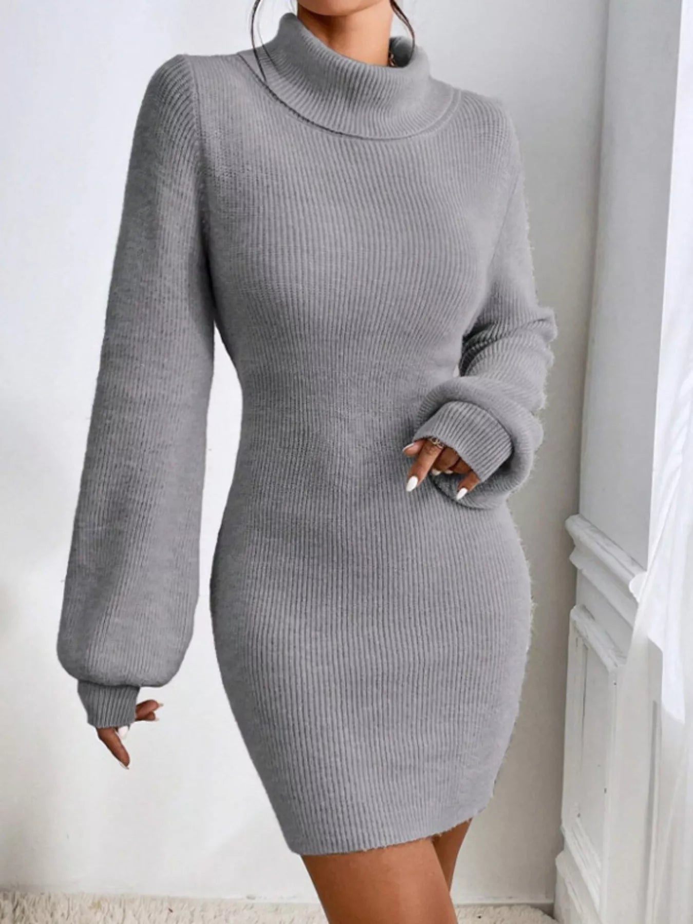 Turtleneck Knit Sweater Dress - GirlyBayCasual Dresses323720d6a5a14a32abc9b4b1c6852117 - Max - Origin100100853631416SGrayGirlyBay323720d6a5a14a32abc9b4b1c6852117 - Max - OriginTurtleneck Knit Sweater DressCasual DressesGirlyBay100100853631416