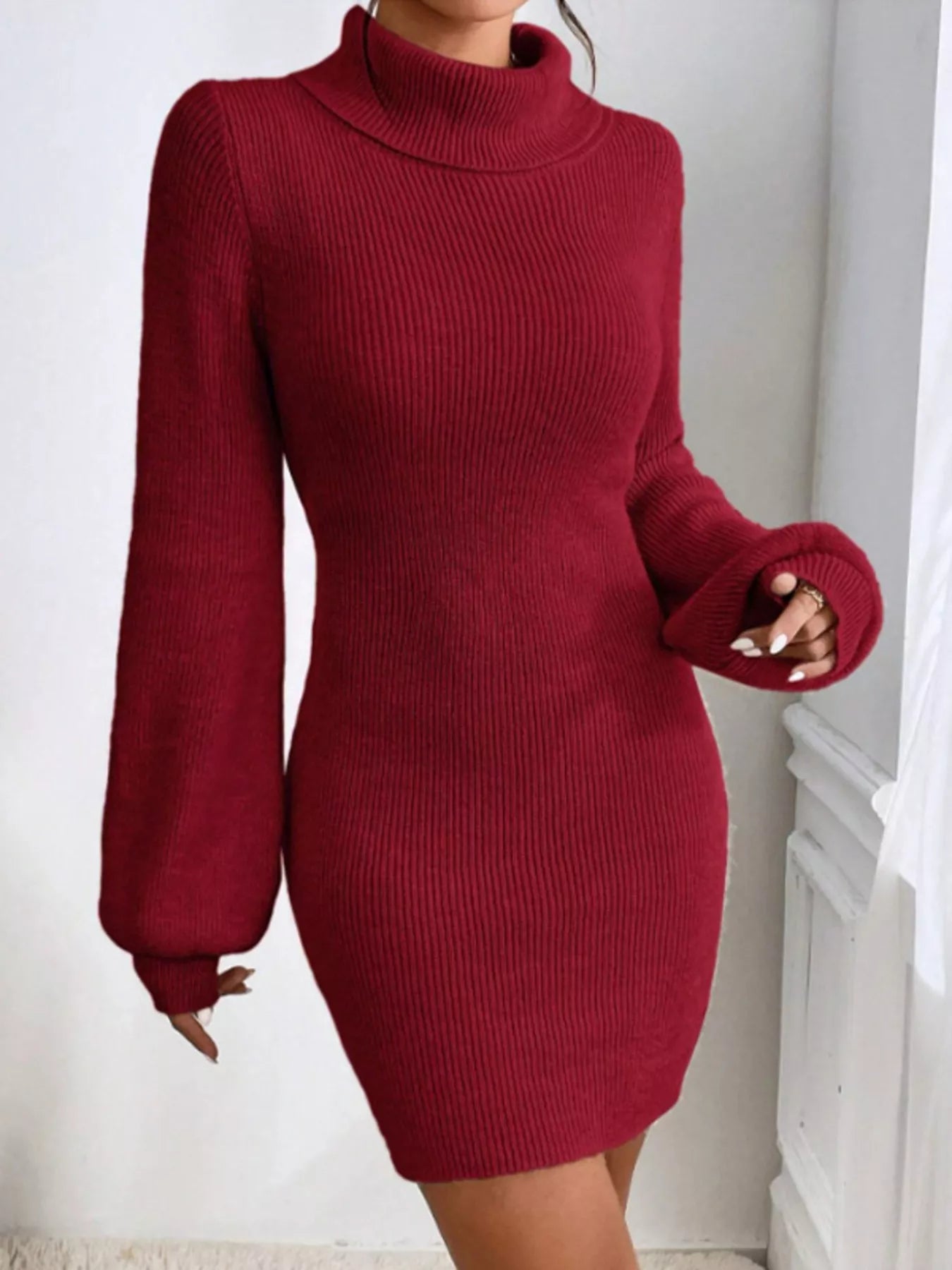 Turtleneck Knit Sweater Dress - GirlyBayCasual Dresses1897e059ab8941d1a823f63f75ca382d - Max - Origin100100853638982SWine RedGirlyBay1897e059ab8941d1a823f63f75ca382d - Max - OriginTurtleneck Knit Sweater DressCasual DressesGirlyBay100100853638982