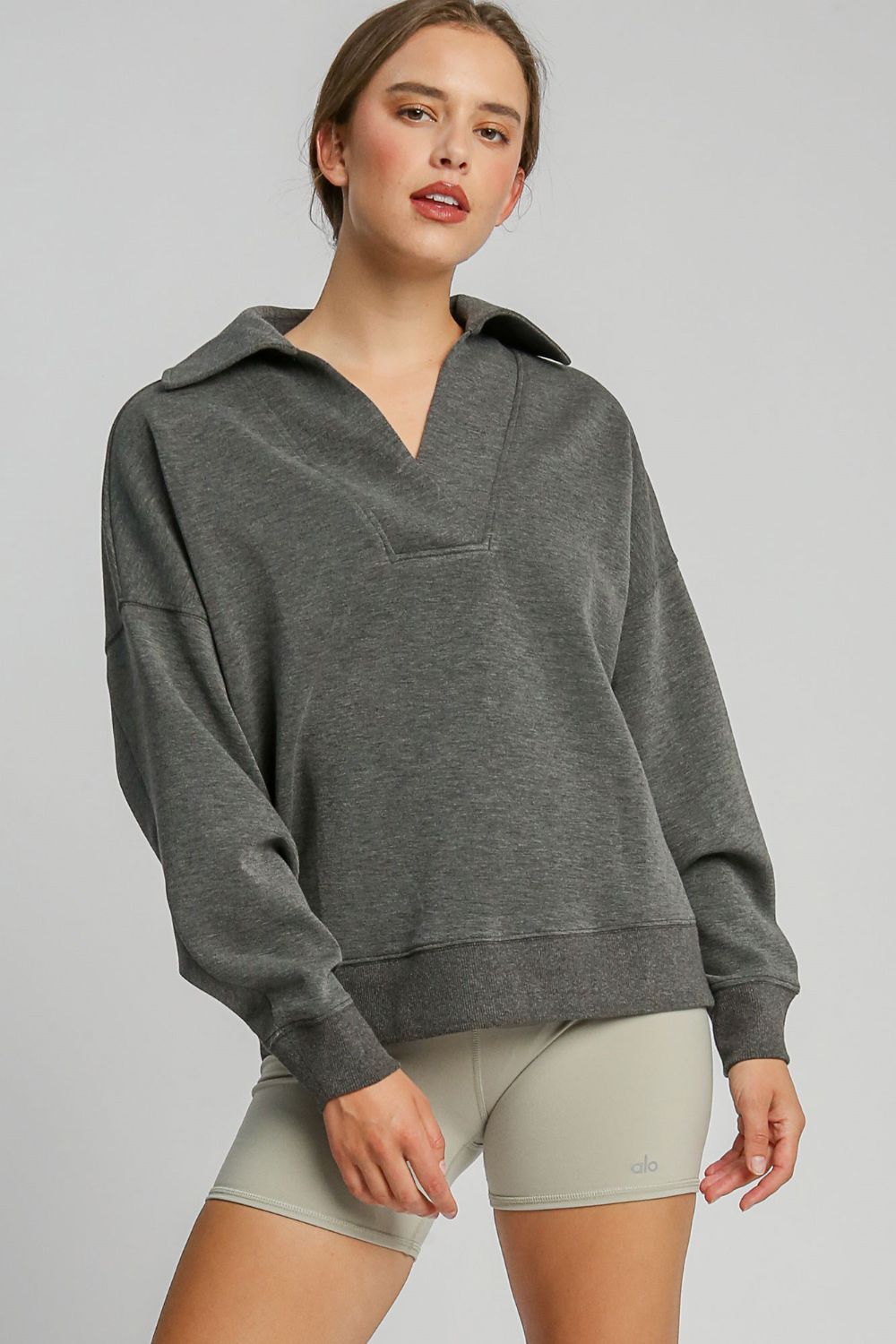 Umgee Johnny Collar Dropped Shoulder Sweatshirt - GirlyBaySweatshirts & HoodiesUmgee Johnny Collar Dropped Shoulder Sweatshirt100100275871127SCharcoalGirlyBayUmgee Johnny Collar Dropped Shoulder Sweatshirt