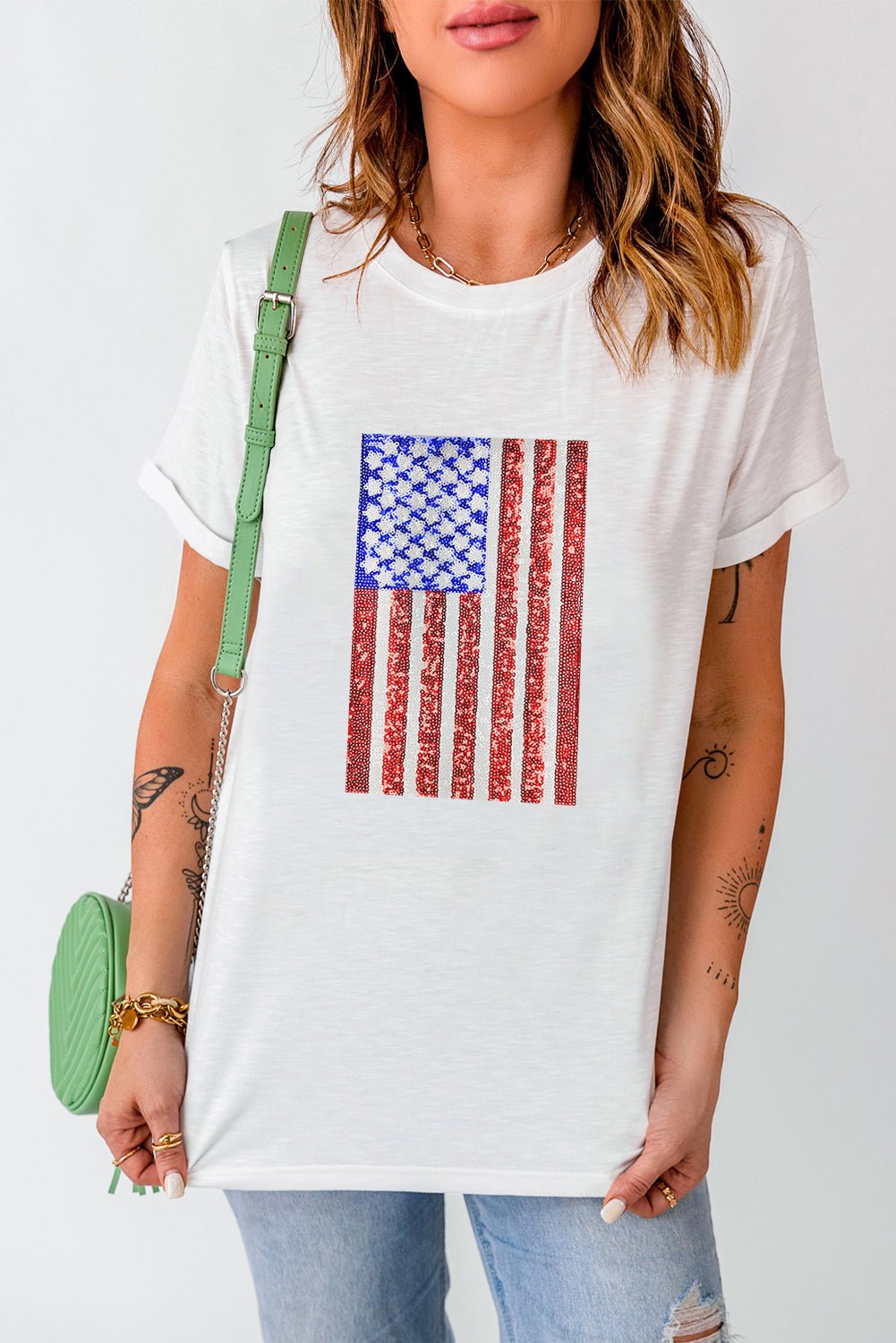 US Flag Round Neck Short Sleeve T-Shirt - GirlyBayUS Flag Round Neck Short Sleeve T-Shirt100100767681692SWhiteGirlyBayUS Flag Round Neck Short Sleeve T-Shirt