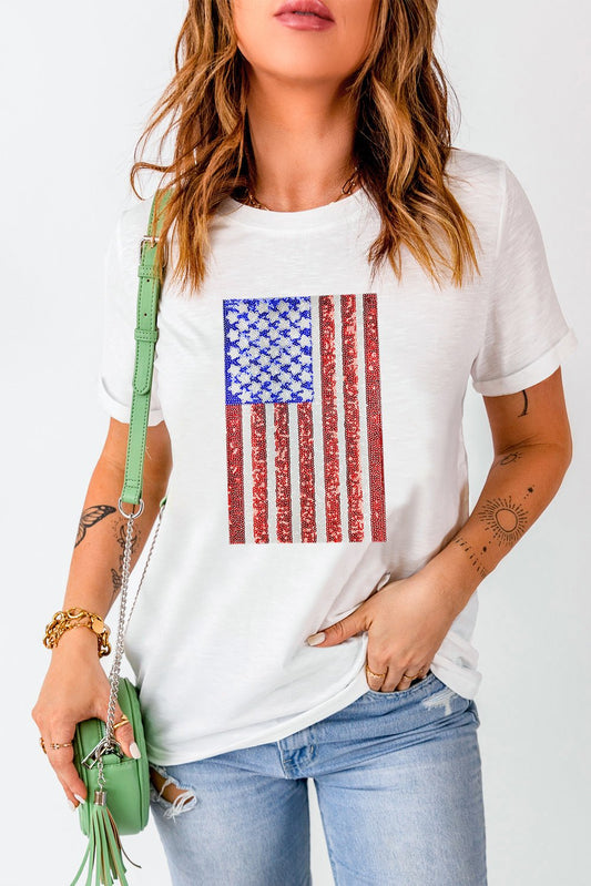 US Flag Round Neck Short Sleeve T-Shirt - GirlyBayUS Flag Round Neck Short Sleeve T-Shirt100100767681692SWhiteGirlyBayUS Flag Round Neck Short Sleeve T-Shirt