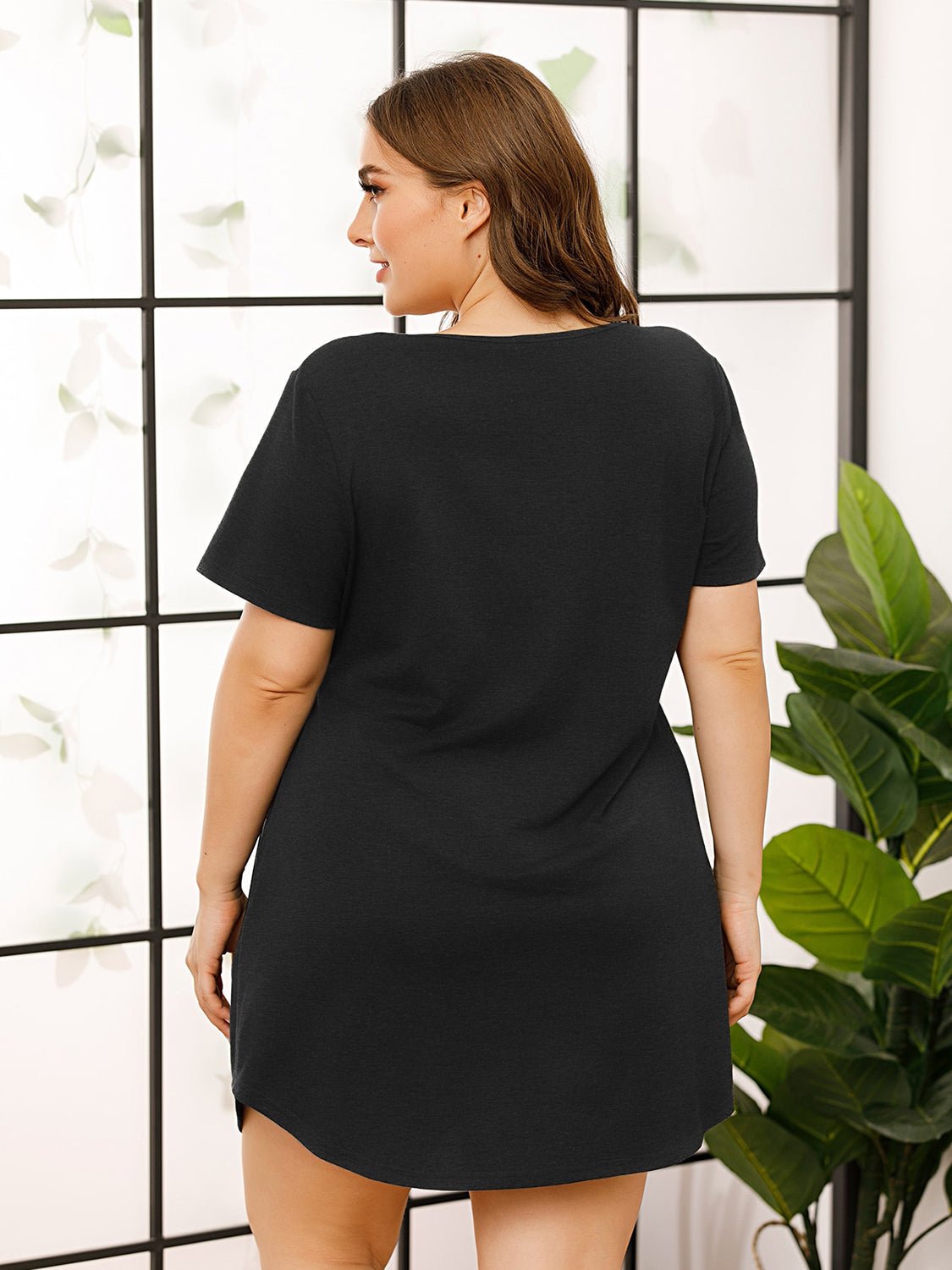 V - Neck Short Sleeve Lounge Dress - GirlyBayLoungewear & UnderwearV - Neck Short Sleeve Lounge Dress100100246421649SBlackGirlyBayV - Neck Short Sleeve Lounge Dress