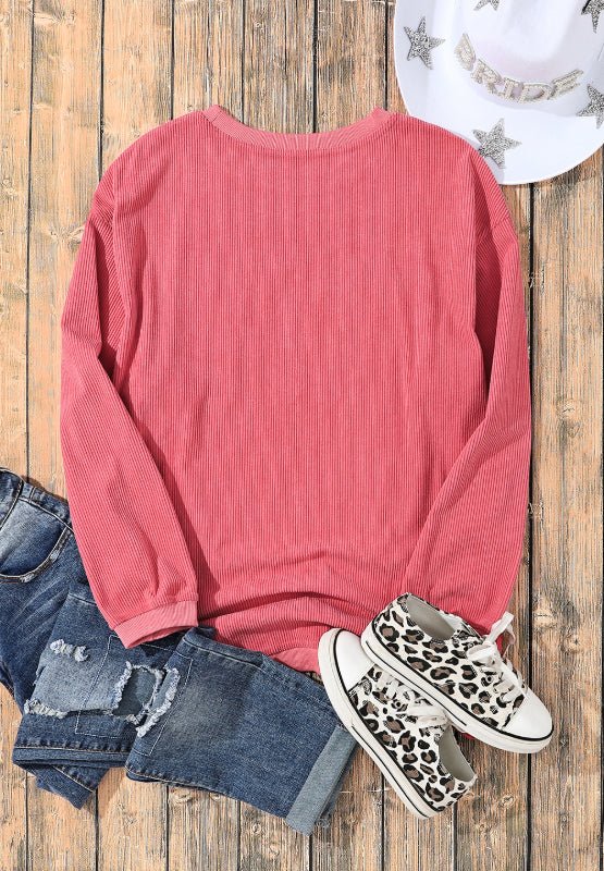 Valentine's Day LOVE Round Neck Long Sleeve Sweatshirt - GirlyBaySweatshirts & HoodiesValentine's Day LOVE Round Neck Long Sleeve Sweatshirt100100614731183SBurnt CoralGirlyBayValentine's Day LOVE Round Neck Long Sleeve Sweatshirt