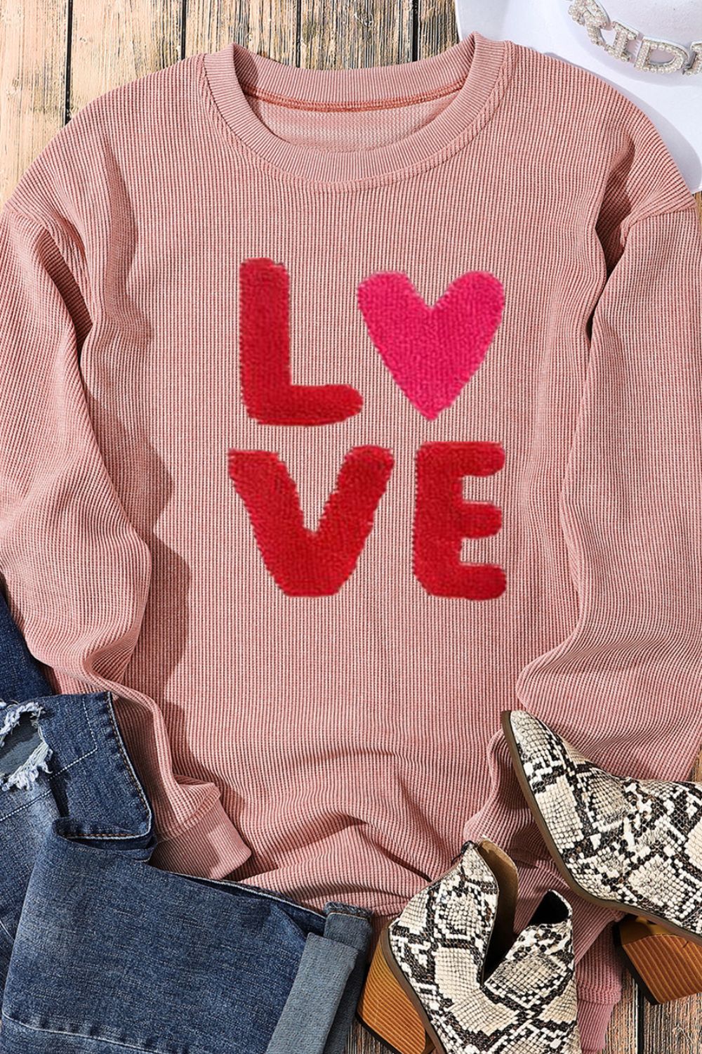 Valentine’s Day LOVE Round Neck Long Sleeve Sweatshirt - GirlyBaySweatshirts & HoodiesValentine’s Day LOVE Round Neck Long Sleeve Sweatshirt100100732391480SDusty PinkGirlyBayValentine’s Day LOVE Round Neck Long Sleeve Sweatshirt