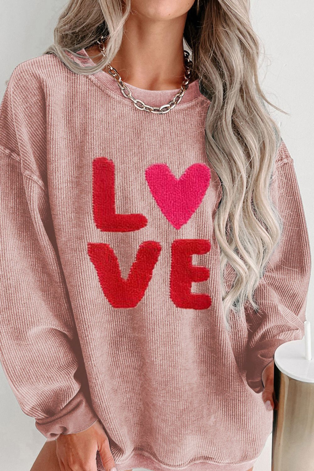 Valentine’s Day LOVE Round Neck Long Sleeve Sweatshirt - GirlyBaySweatshirts & HoodiesValentine’s Day LOVE Round Neck Long Sleeve Sweatshirt100100732391480SDusty PinkGirlyBayValentine’s Day LOVE Round Neck Long Sleeve Sweatshirt