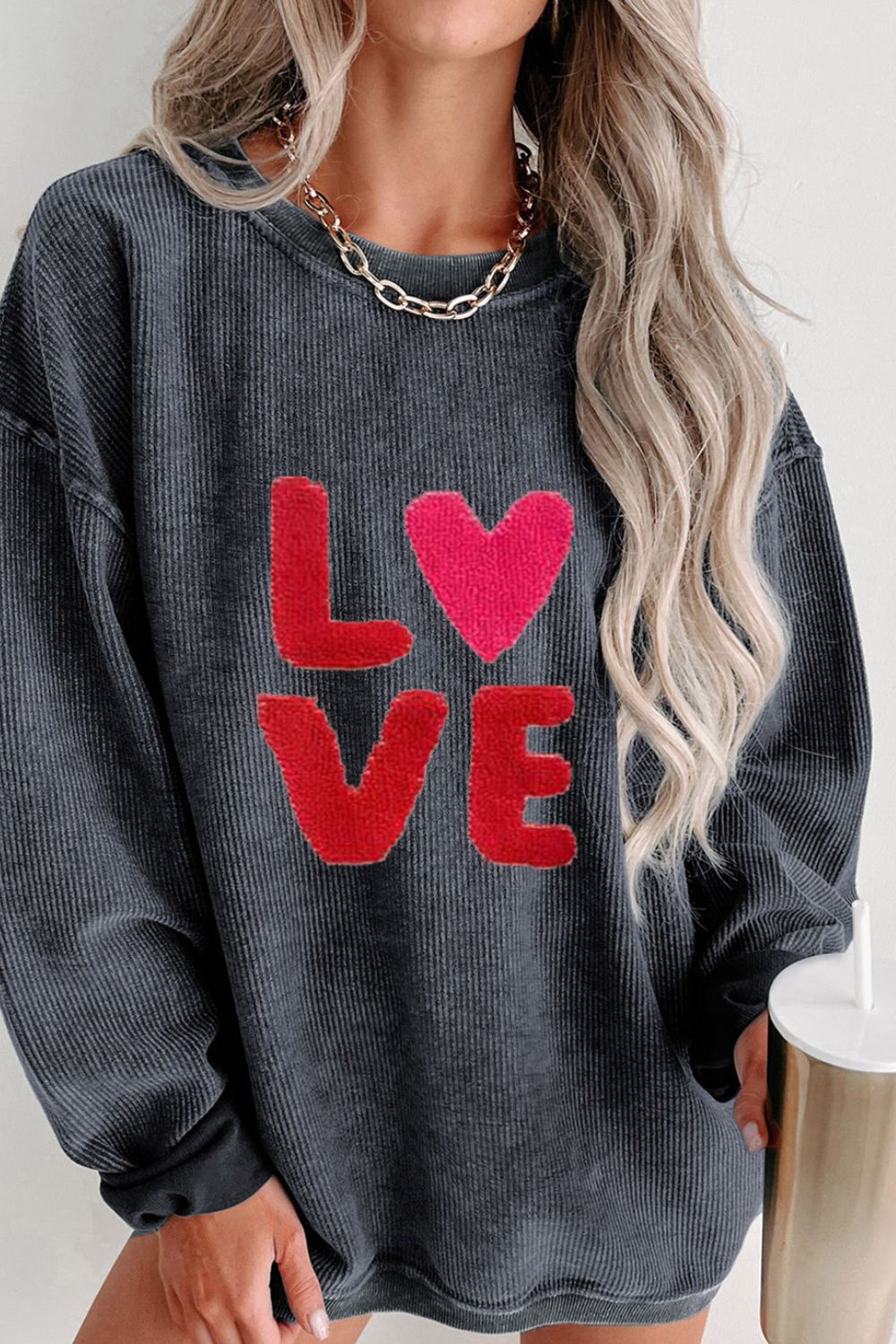 Valentine’s Day LOVE Round Neck Long Sleeve Sweatshirt - GirlyBaySweatshirts & HoodiesValentine’s Day LOVE Round Neck Long Sleeve Sweatshirt100100732395431SDark GrayGirlyBayValentine’s Day LOVE Round Neck Long Sleeve Sweatshirt