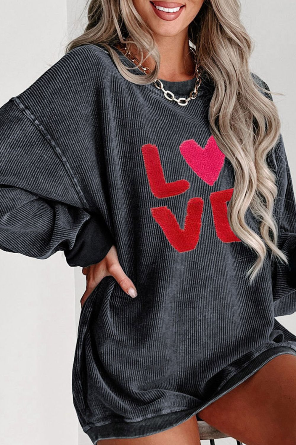 Valentine’s Day LOVE Round Neck Long Sleeve Sweatshirt - GirlyBaySweatshirts & HoodiesValentine’s Day LOVE Round Neck Long Sleeve Sweatshirt100100732395431SDark GrayGirlyBayValentine’s Day LOVE Round Neck Long Sleeve Sweatshirt