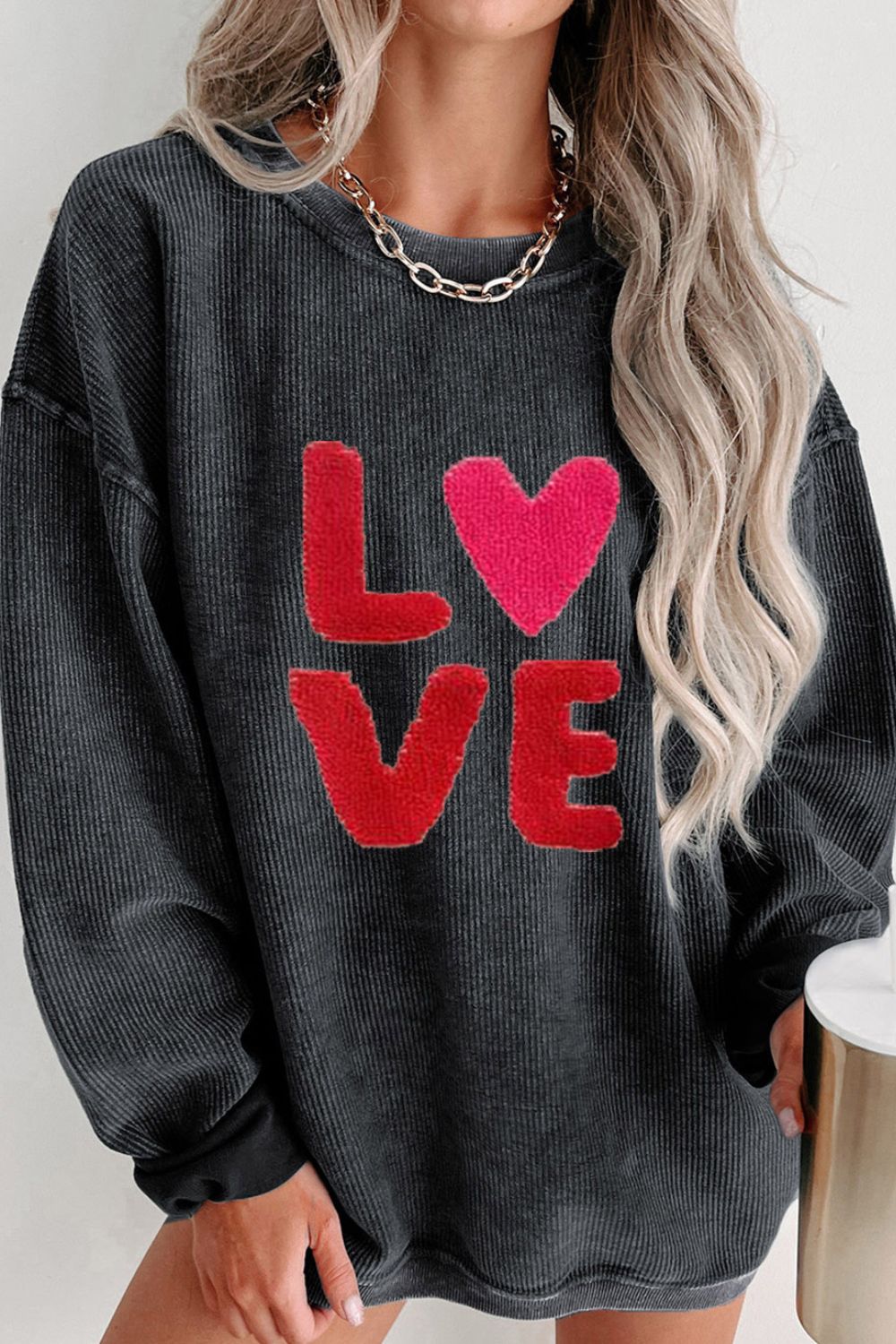 Valentine’s Day LOVE Round Neck Long Sleeve Sweatshirt - GirlyBaySweatshirts & HoodiesValentine’s Day LOVE Round Neck Long Sleeve Sweatshirt100100732399898SBlackGirlyBayValentine’s Day LOVE Round Neck Long Sleeve Sweatshirt