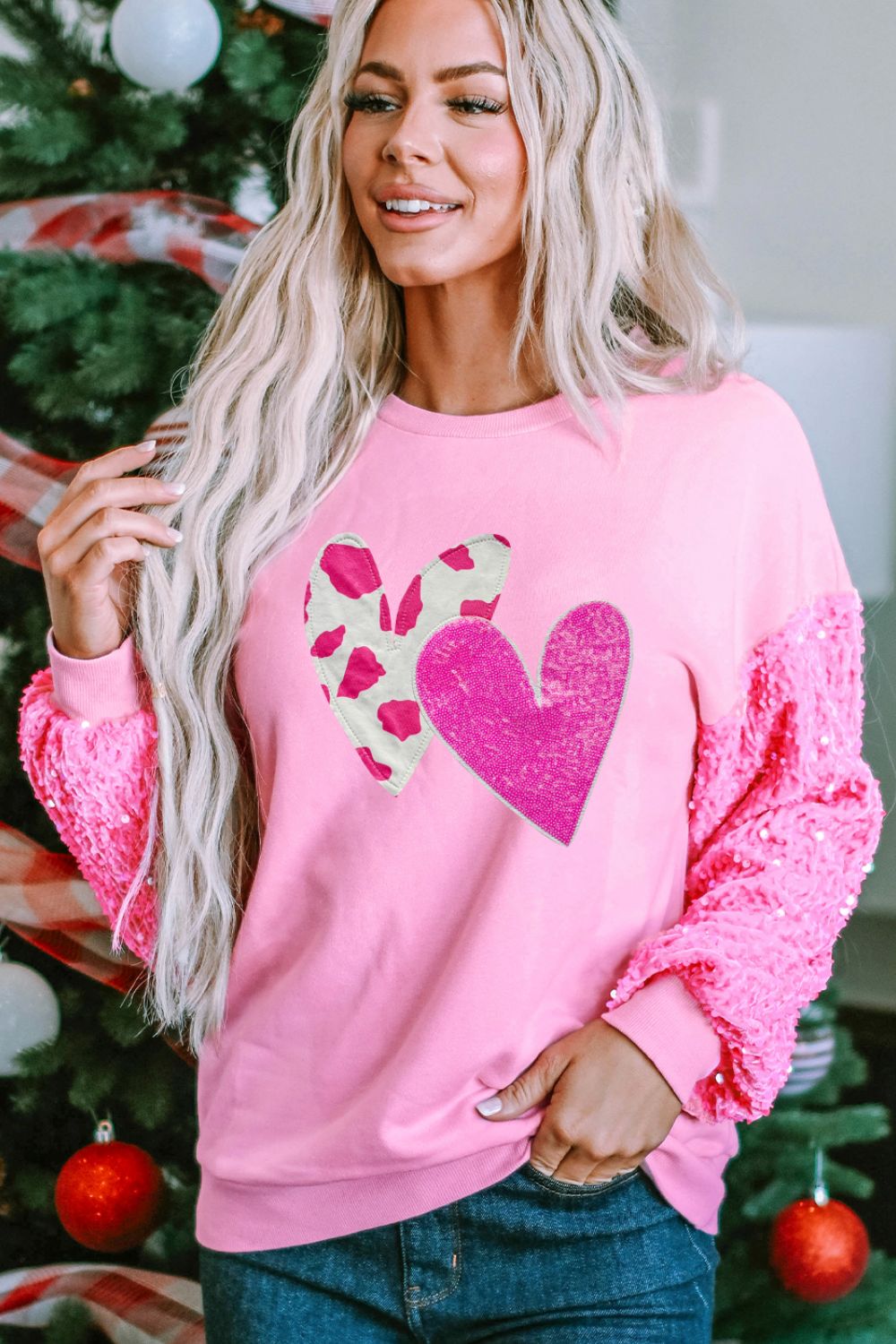 Valentine’s Day Sequin Heart Long Sleeve Sweatshirt - GirlyBaySweatshirts & HoodiesValentine’s Day Sequin Heart Long Sleeve Sweatshirt100100967297942SFuchsia PinkGirlyBayValentine’s Day Sequin Heart Long Sleeve Sweatshirt