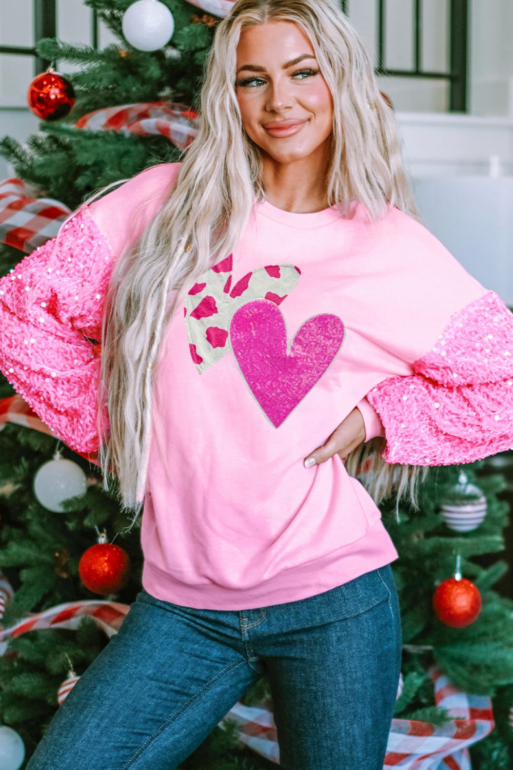 Valentine’s Day Sequin Heart Long Sleeve Sweatshirt - GirlyBaySweatshirts & HoodiesValentine’s Day Sequin Heart Long Sleeve Sweatshirt100100967297942SFuchsia PinkGirlyBayValentine’s Day Sequin Heart Long Sleeve Sweatshirt
