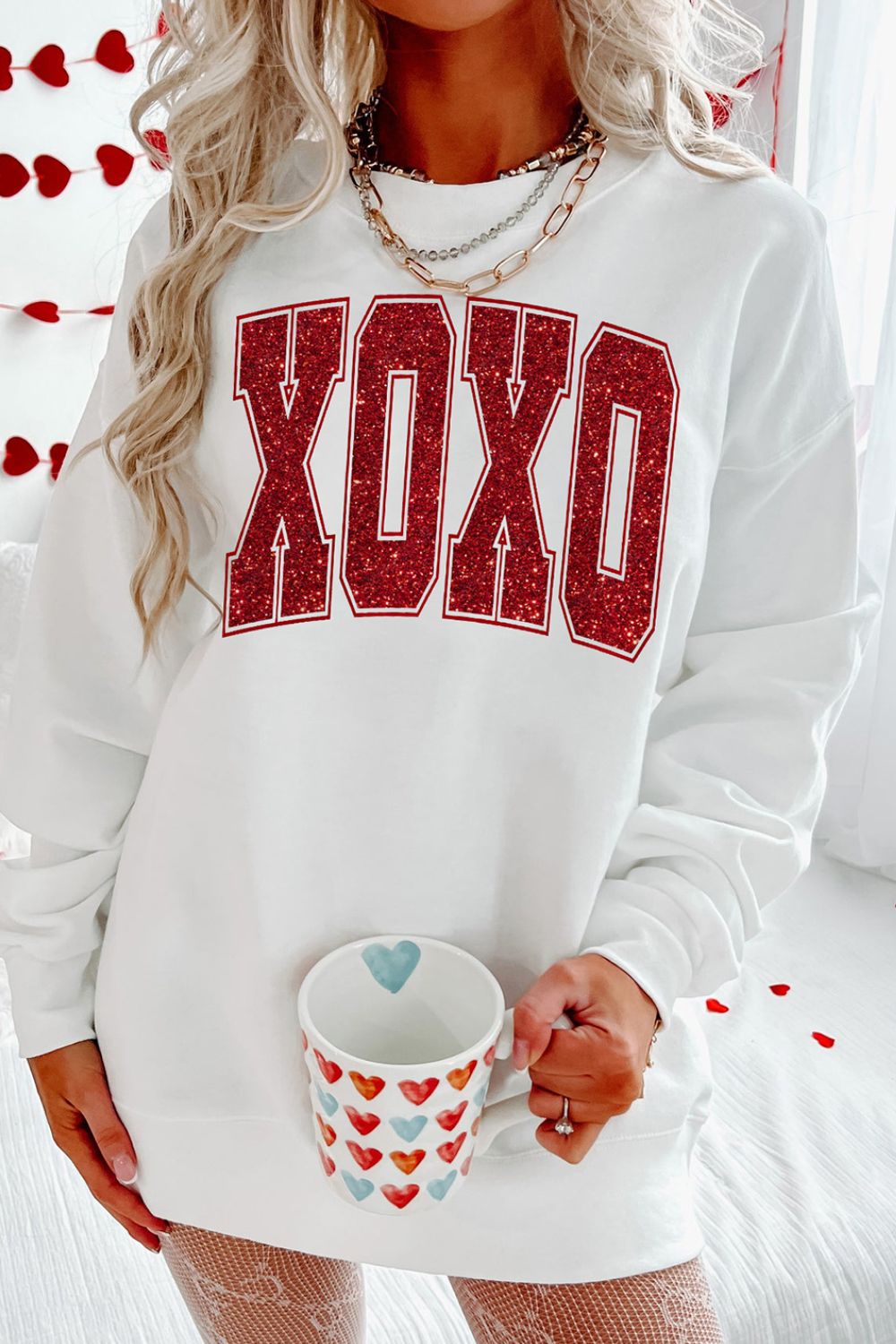 Valentine’s Day XOXO Glitter Round Neck Sweatshirt - GirlyBaySweatshirts & HoodiesValentine’s Day XOXO Glitter Round Neck Sweatshirt100100853954106SWhiteGirlyBayValentine’s Day XOXO Glitter Round Neck Sweatshirt