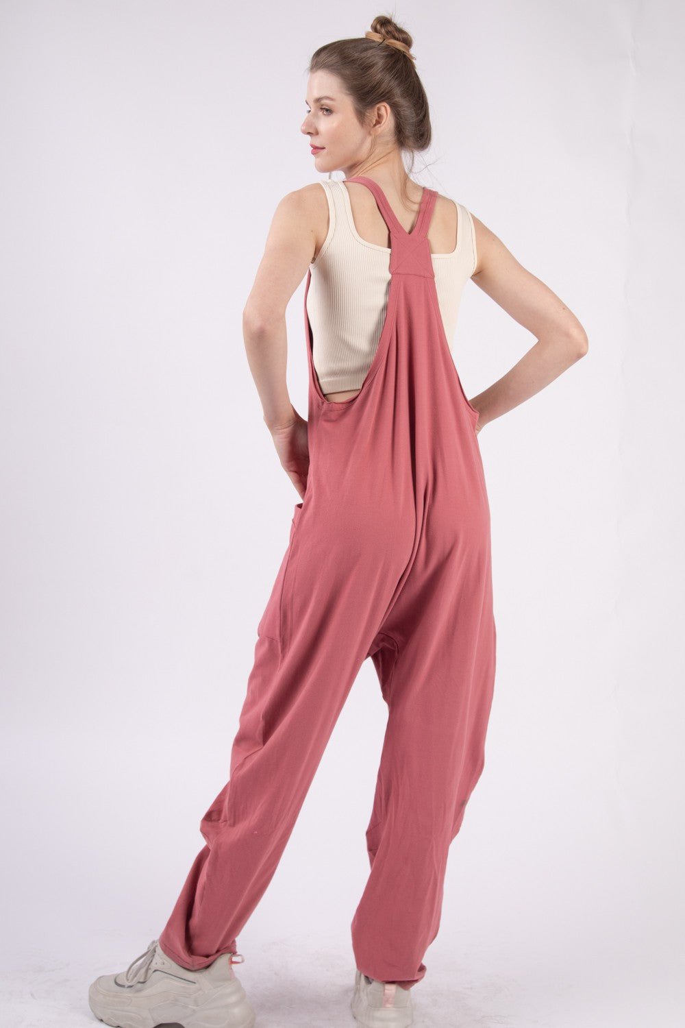 VERY J Plunge Sleeveless Jumpsuit with Pockets - GirlyBayJumpsuits & RompersVERY J Plunge Sleeveless Jumpsuit with Pockets100100470401421SBrickGirlyBayVERY J Plunge Sleeveless Jumpsuit with Pockets