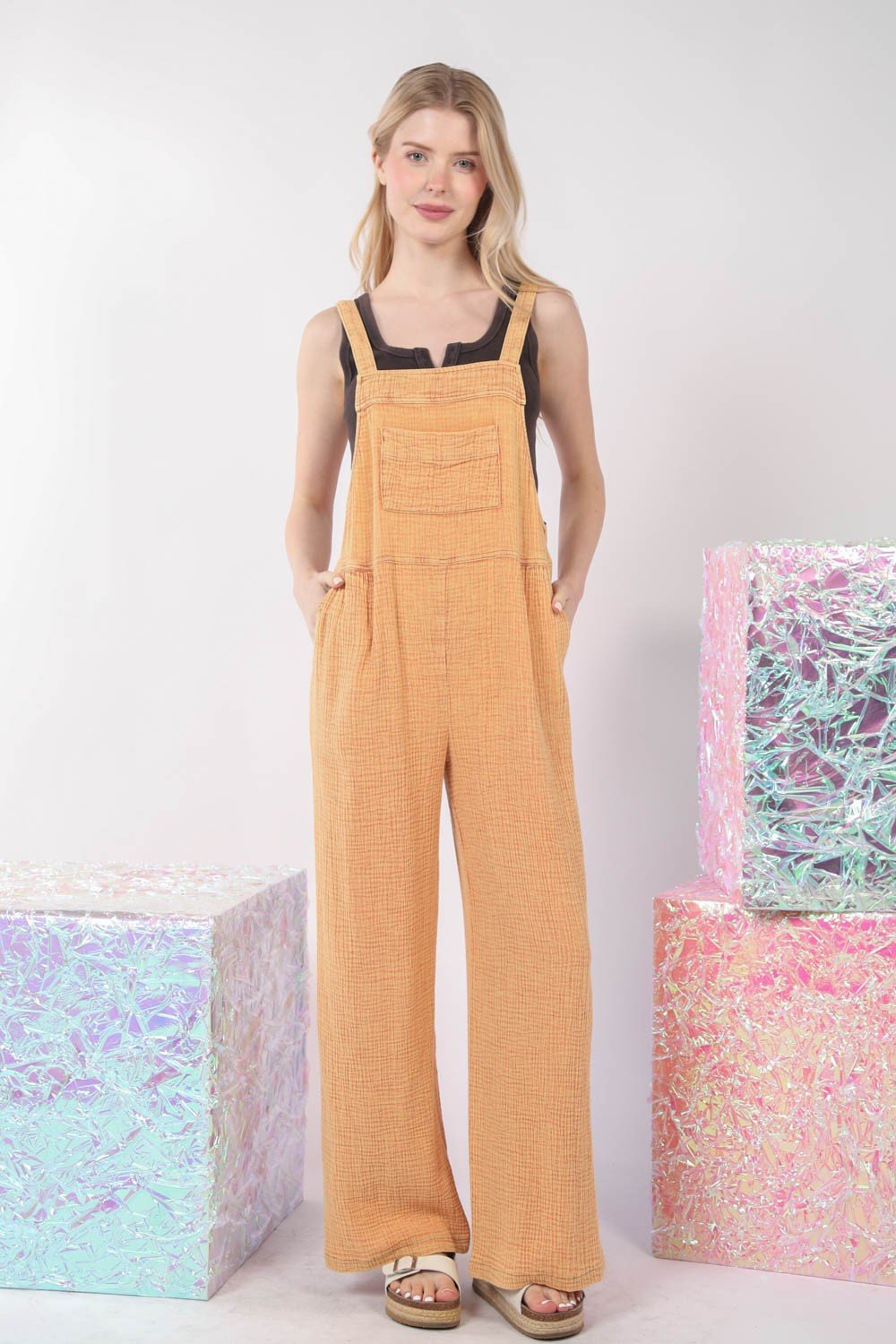 VERY J Texture Washed Wide Leg Overalls - GirlyBayJumpsuits & RompersVERY J Texture Washed Wide Leg Overalls100100604121828SOrangeGirlyBayVERY J Texture Washed Wide Leg Overalls