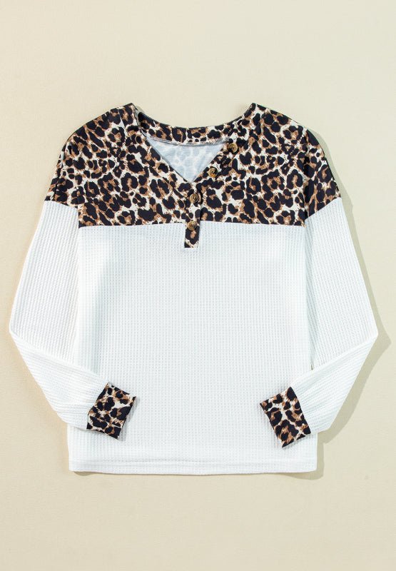 Waffle - Knit Leopard V - Neck Long Sleeve Blouse - GirlyBayShirtWaffle - Knit Leopard V - Neck Long Sleeve Blouse100100287600020SWhiteGirlyBayWaffle - Knit Leopard V - Neck Long Sleeve Blouse