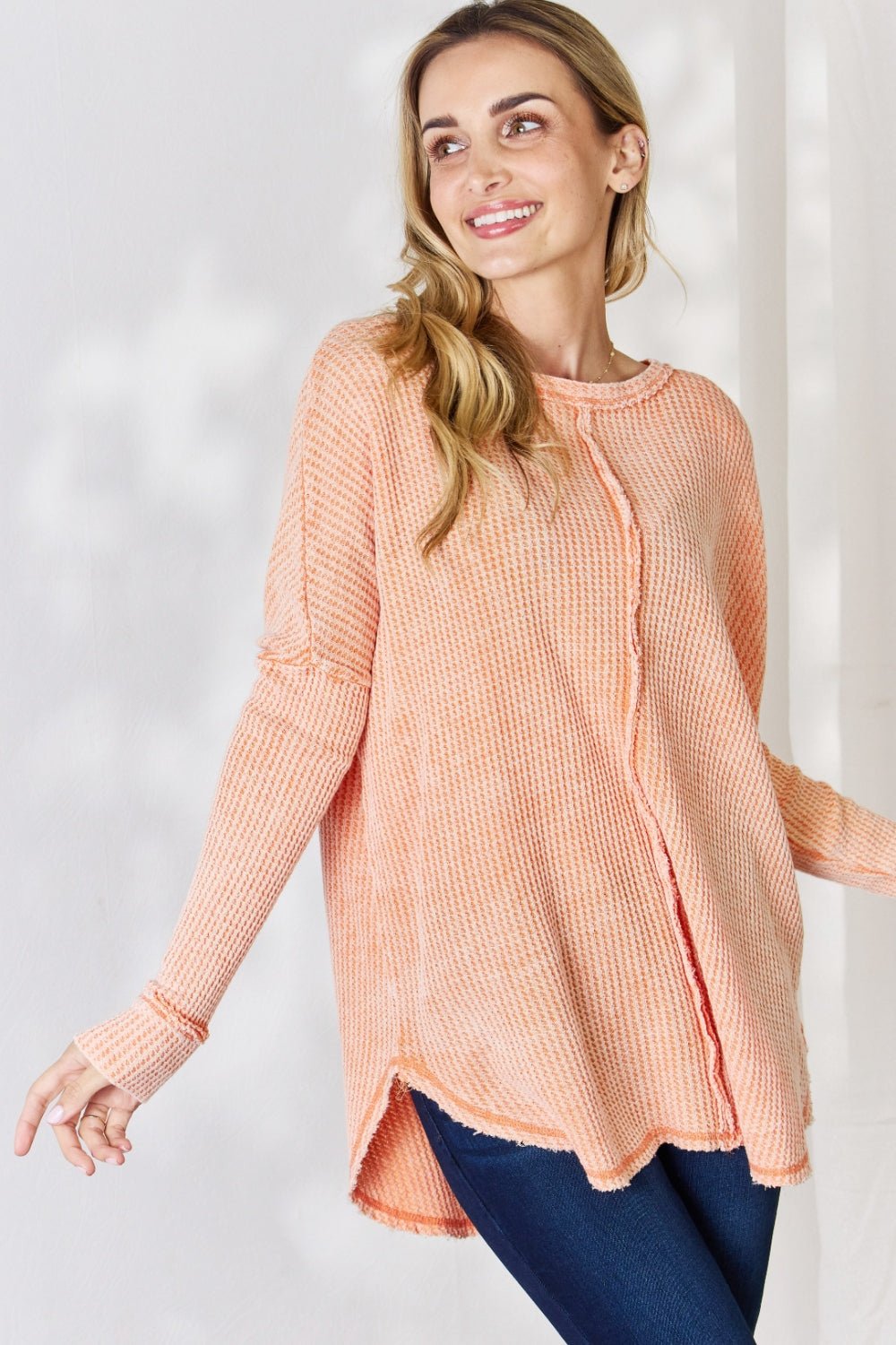 Zenana Oversized Washed Waffle Long Sleeve Top - GirlyBayZenana Oversized Washed Waffle Long Sleeve Top100101570080083S/MLight OrangeGirlyBayZenana Oversized Washed Waffle Long Sleeve TopZenana Oversized Washed Waffle Long Sleeve TopGirlyBay100101570080083