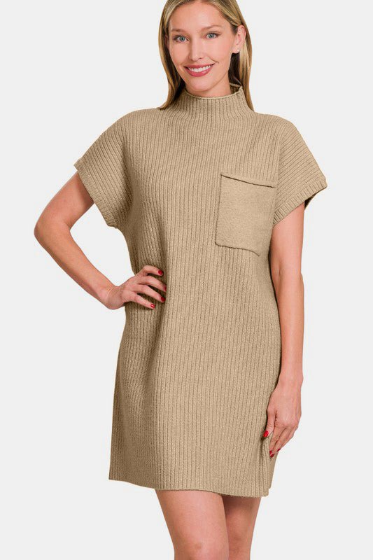 Zenana Short Sleeve Sweater Mini Dress - GirlyBayCasual DressesZenana Short Sleeve Sweater Mini Dress100100065271328SCamelGirlyBayZenana Short Sleeve Sweater Mini Dress