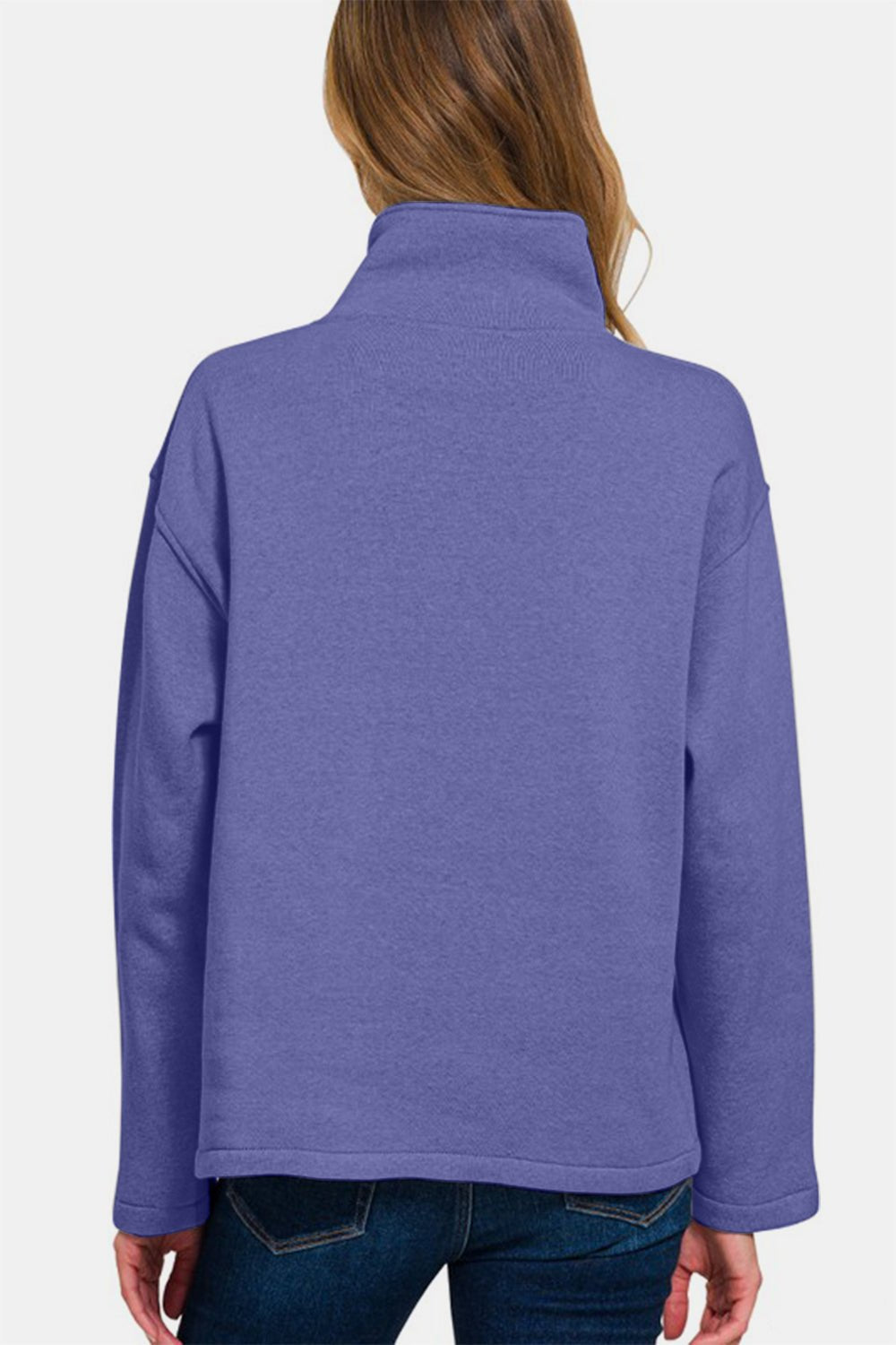 Zenana Turtleneck Half Snap Fleece Sweatshirt - GirlyBayCasual DressesZenana Turtleneck Half Snap Fleece Sweatshirt100100843741470SBlue PurpleGirlyBayZenana Turtleneck Half Snap Fleece Sweatshirt