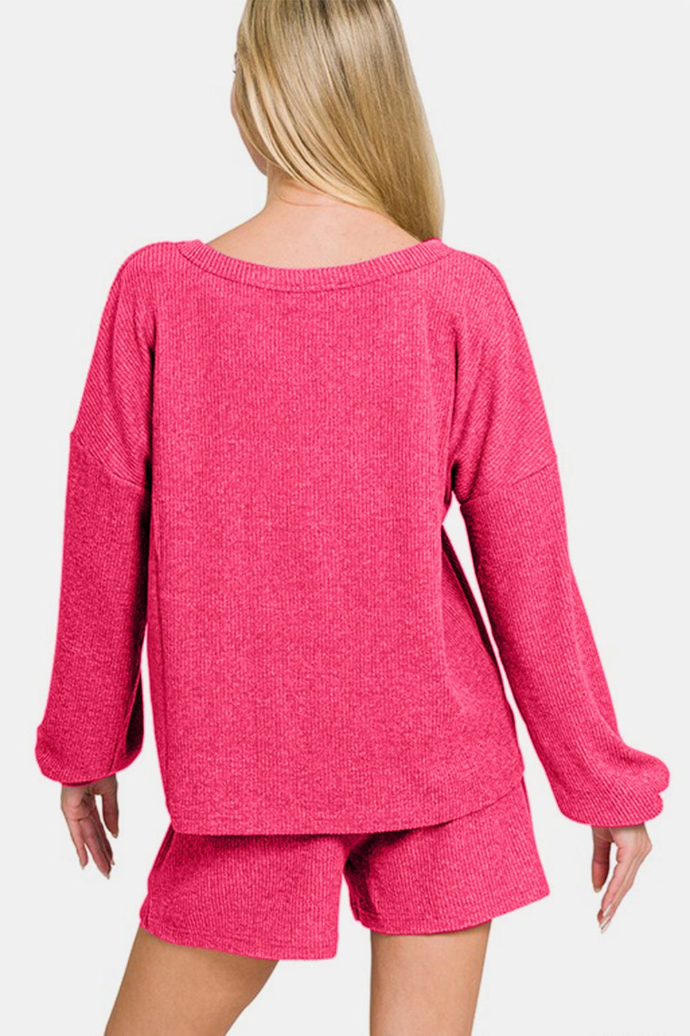 Zenana V - Neck Long Sleeve Ribbed Top and Shorts Set - GirlyBayCasual DressesZenana V - Neck Long Sleeve Ribbed Top and Shorts Set100100512391667SStrawberryGirlyBayZenana V - Neck Long Sleeve Ribbed Top and Shorts Set